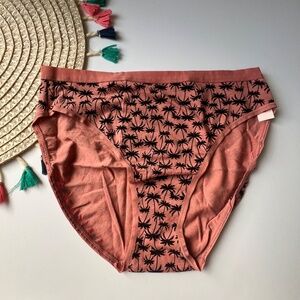 Victoria's Secret Stretch Cotton High-Leg Brief Panty Sunset Palms Small NEW